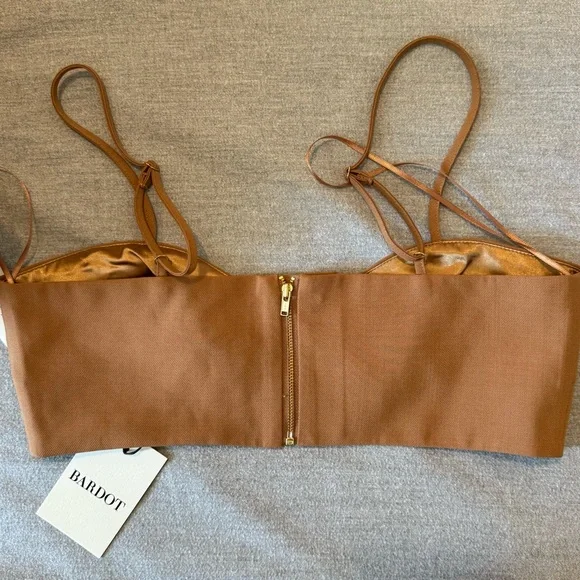 Athena Crop Top In Chestnut Bralette Bra - Picture 7 of 8